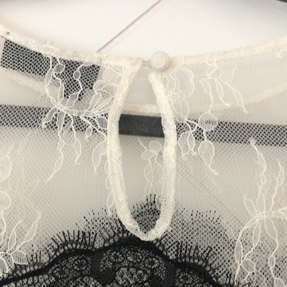 The Kooples black and white lace top - Picture 4 of 4